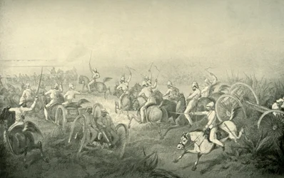 Indian Horse Artillery Galloping Into Action, 1850s, 1901