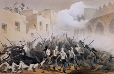Storming of Delhi 1857, from The Campaign in India 1857-58 from drawings made during the eventful period of the Great Mutiny, illustrating the military operations before Delhi and its neighbourhood