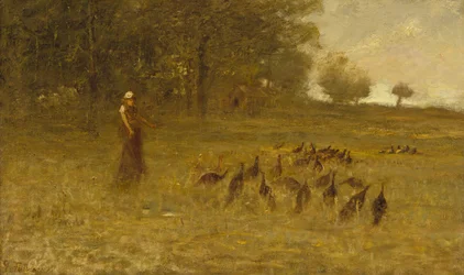 Girl with Turkeys