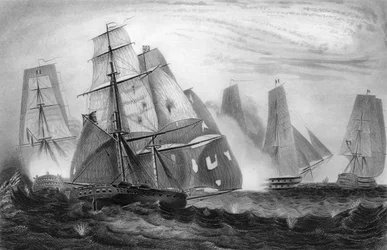 Intrepid behaviour of Captain Charles Napier, 15 April 1809, c. 1857