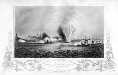 The Explosion of the Imperial Mole during the Bombardment of Odessa, Ukraine