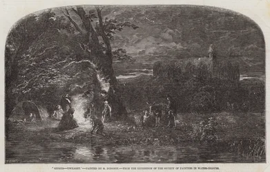 Gipsies, Twilight, from the Exhibition of the Society of Painters in Water-Colours