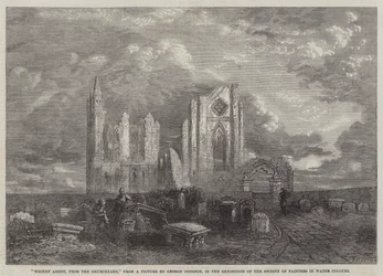 Whitby Abbey, from the Churchyard, in the Exhibition of the Society of Painters in Water Colours