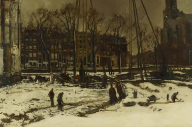 Breakthrough of the Raadhuisstraat in Winter