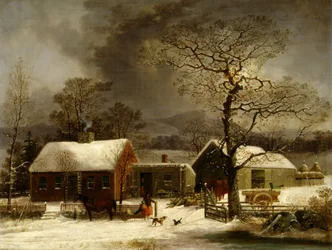 Winter Scene in New Haven, Connecticut