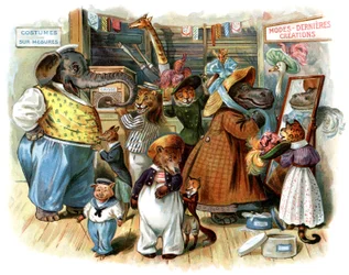 Illustration for "Train de plaisir! Messieurs les animaux en voiture"