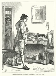 Illustration for The Deserted Village (engraving)