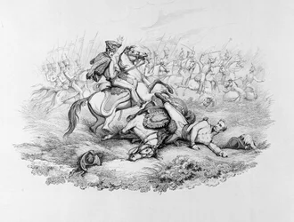 The Memorable Battle of Waterloo - The Perilous Situation of Marshal Blücher in the Battle of Ligny, 1815