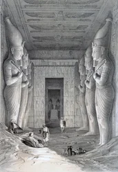 Interior of the Great Temple, Abu Simbel, 19th century