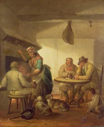 Country Folk by an Inn Fire