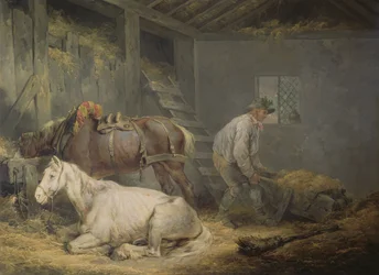 Horses in a Stable