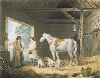Paying the Hostler, engraved by Samuel William Reynolds, pub. by H. Macklin