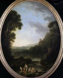 A Wooded Landscape with Bathers