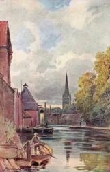 The Cathedral from King Street Ferry (color lithograph)