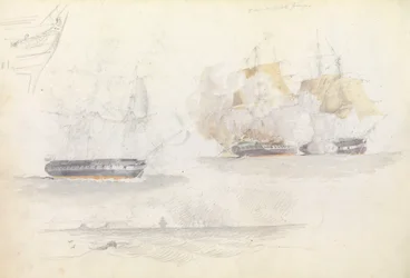 Four Shipping Studies, Including of a Frigate Action