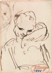 A Girl with a Rabbit or Pet Dog on Her Shoulder