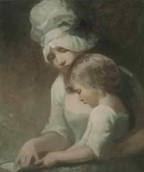 A Mother and Child Reading Mrs Cumberland and Her Son