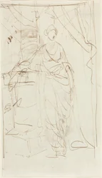 An Elegant Lady in Classical Dress