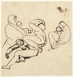 Figure Studies of Women and Children Suffering