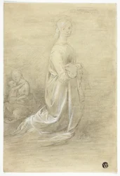 Kneeling Woman, Seated Mother and Child