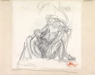 Reclining Woman and Other Figures