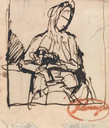 Seated Woman: Possibly Mrs. Harris