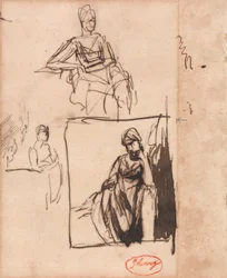 Seated Woman: Three Poses