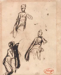 Seated Woman: Three Poses