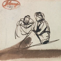 Two Seated Figures