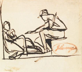 Two Seated Figures