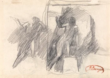 Two Sketches of a Half-Kneeling Figure
