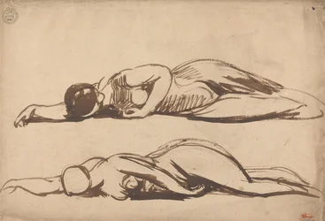 Two Studies of a Prostrate Woman, possibly Saint Cecilia