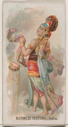 Burmese Festival, India, from the Holidays series N80 for Duke brand cigarettes, 1890