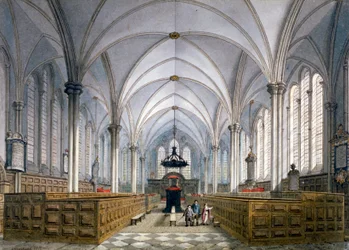 Interior View of Temple Church, London