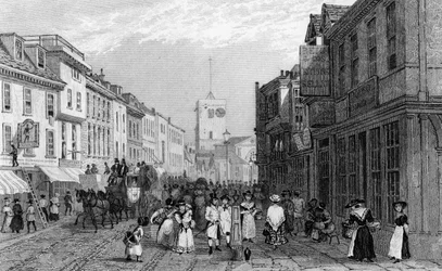 Market Day in Dartford, Kent, engraved by Henry Adlard