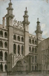 South-west view of the Guildhall front, City of London, 1810