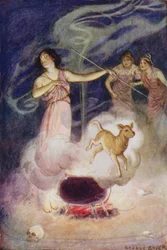 Jason and the Argonauts: "She whispered her magic spells over him, and he leapt out again a young lamb"