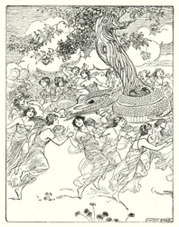 Perseus: "Dancing hand in hand around the charmed tree"