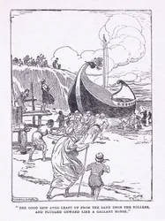 The good ship Argo leapt up from the sand upon rollers and plunged forward like a gallant horse, from The Heroes published by George Allen and Unwin 1929