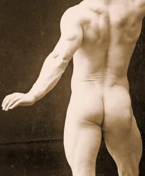 Eugen Sandow, in classical ancient Greco-Roman pose, detail of DGC 1073442, c. 1894
