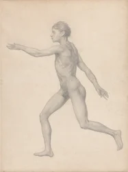 Human Figure, Lateral View, Undissected (Finished Study for Table VIII)