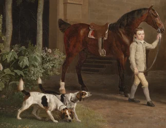 William Henry Cavendish Bentinck, 3rd Duke of Portland in Front of Welbeck Abbey Riding Stables (Detail)