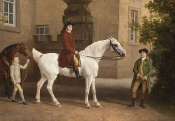 William Henry Cavendish Bentinck, 3rd Duke of Portland in Front of Welbeck Abbey Riding Stables (Detail)