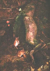 Field Mice at the Foot of a Tree