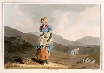 The Cranberry Girl, engraved by Robert Havell the Elder, published 1814 by Robinson and Son, Leeds