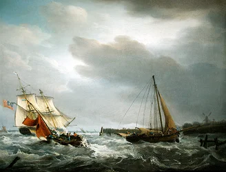 A British Man of War Passing the Mouth of an Estuary