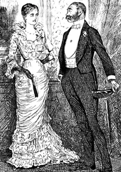 A woman and gentleman in formal clothing