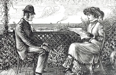 Cartoon Depicting a Husband and Wife - The Husband is Responsible for His Wife