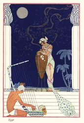 A Queen Stands Smelling Fragrance Burnt, Ancient Egypt