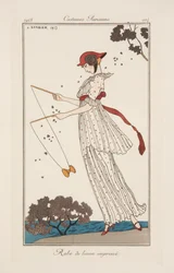 Dress in printed linen, illustration from 